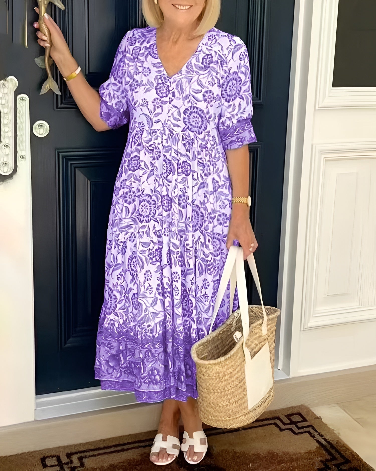 Evelyne | Elegancka Sukienka w Kwiaty
