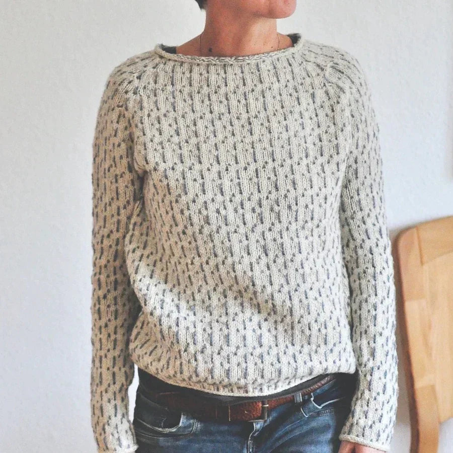 Victoria | Elegancki szary sweter z dekoltem typu łódka