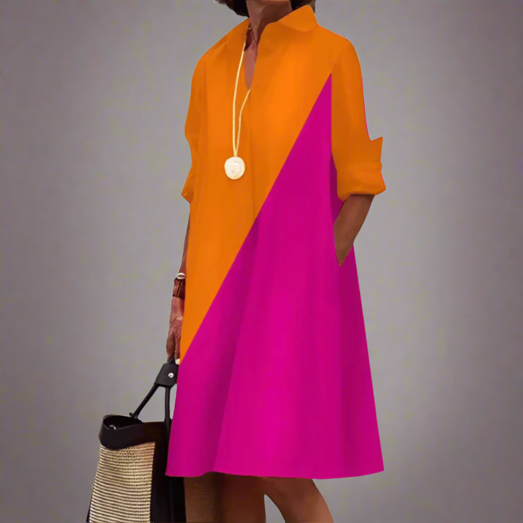 Sandrine | Luźna i Elegancka Sukienka Polo