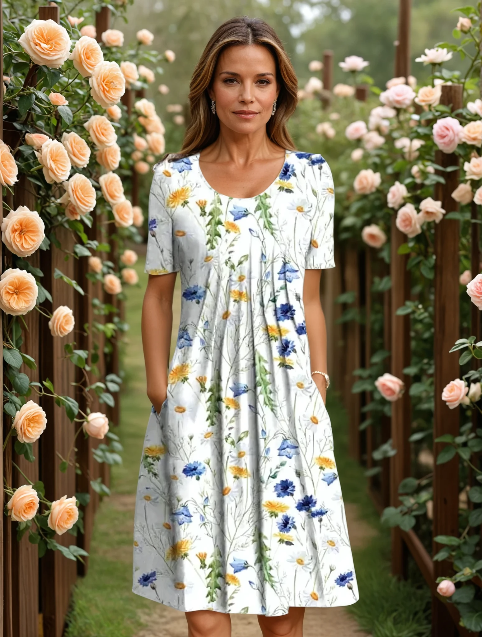 MARGA | ELEGANCKA SUKIENKA Z ZASŁONĄ NA BRZUCH