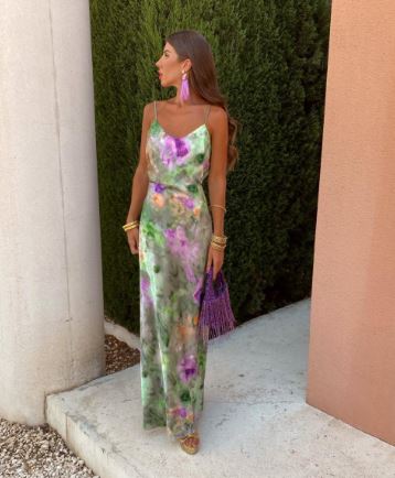 Anisten™ | Stylowa Maxi Sukienka z Halo-Dye-Print i odpinanym szalem