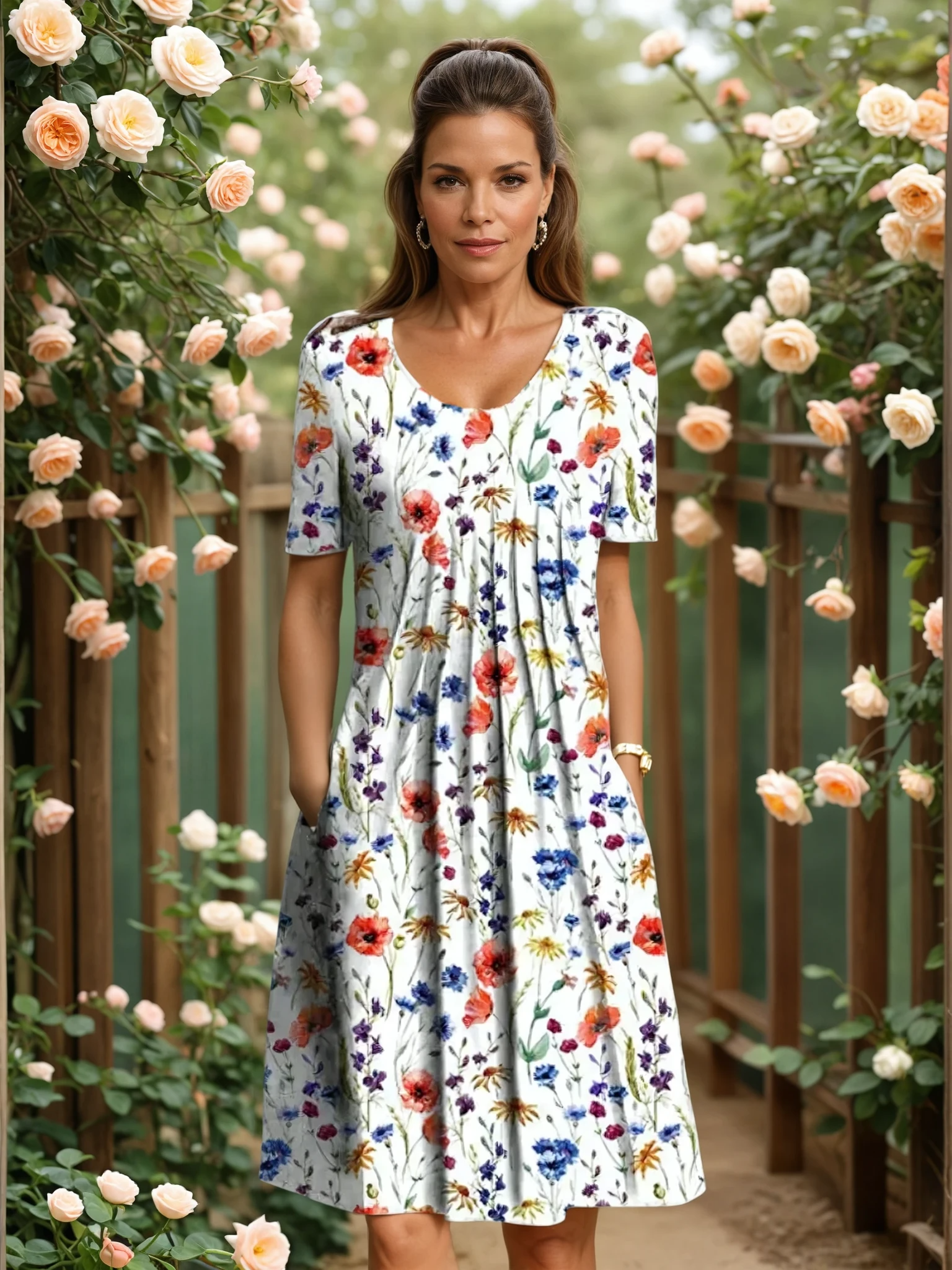 MARGA | ELEGANCKA SUKIENKA Z ZASŁONĄ NA BRZUCH