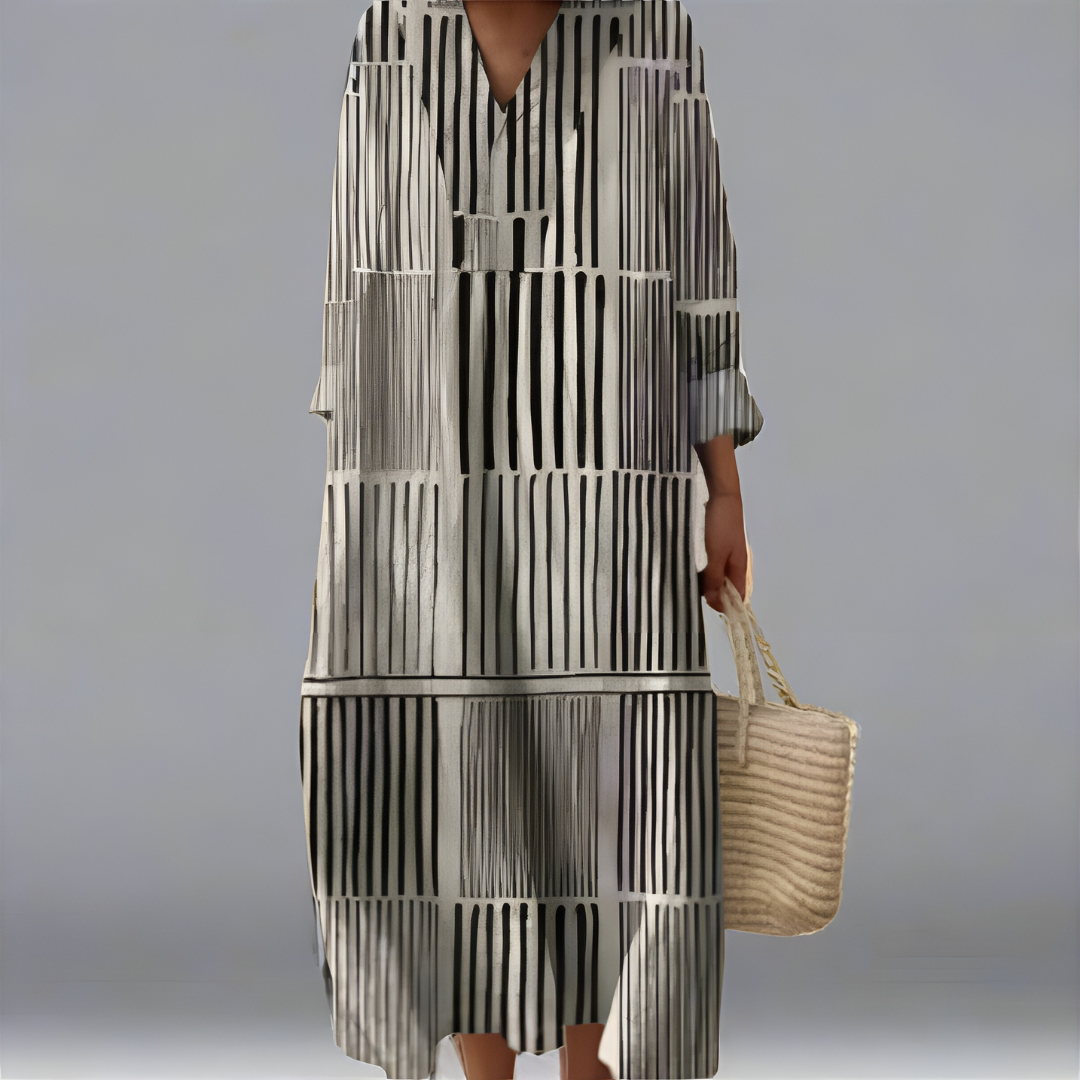 Elvira — Elegancka Sukienka Geometryczna