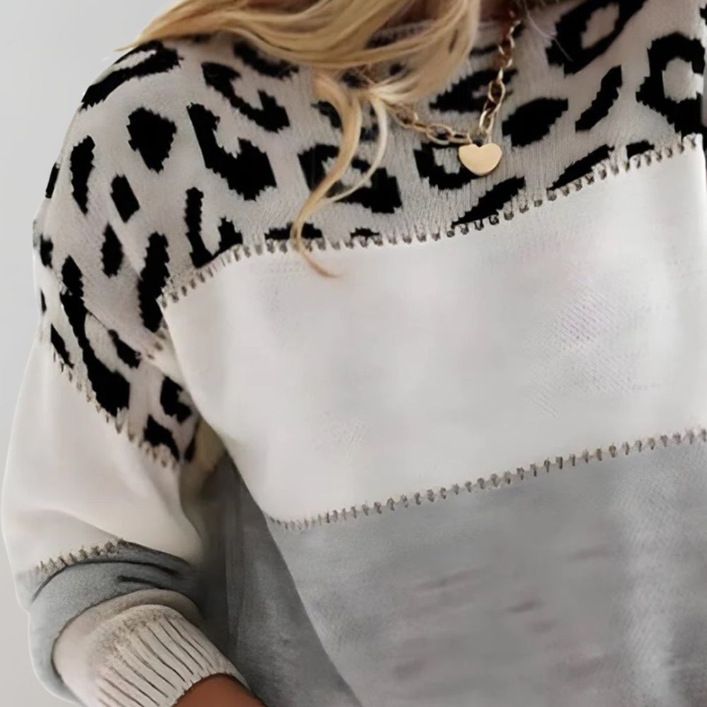 Cheyenne | Luźny sweter z wzorem w panterę