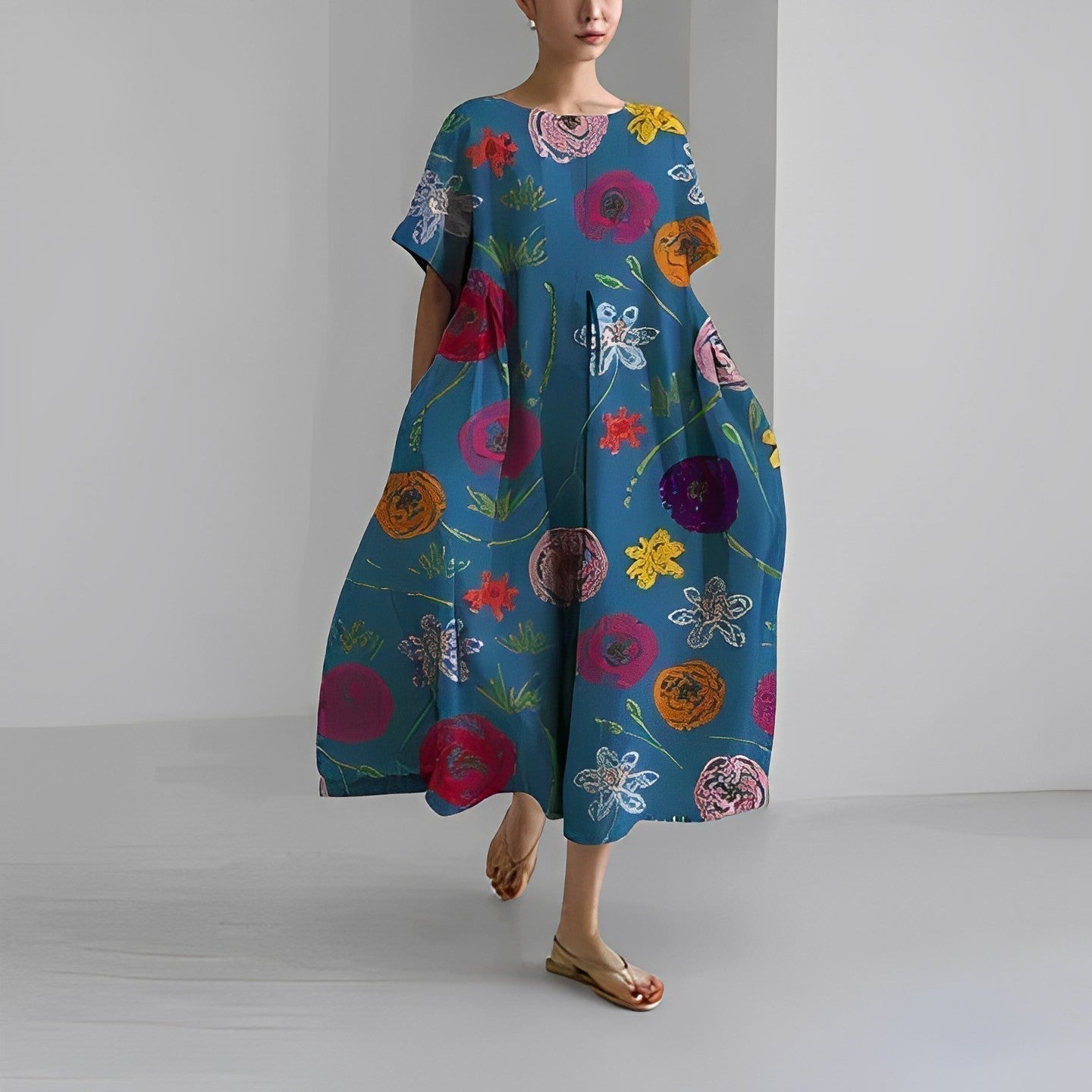 Amelia - Sukienka boho w kwiaty