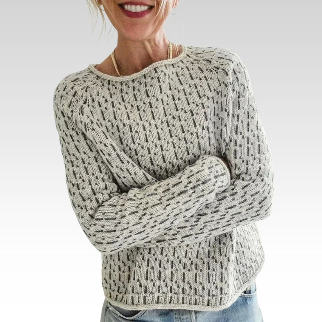 Victoria | Elegancki szary sweter z dekoltem typu łódka